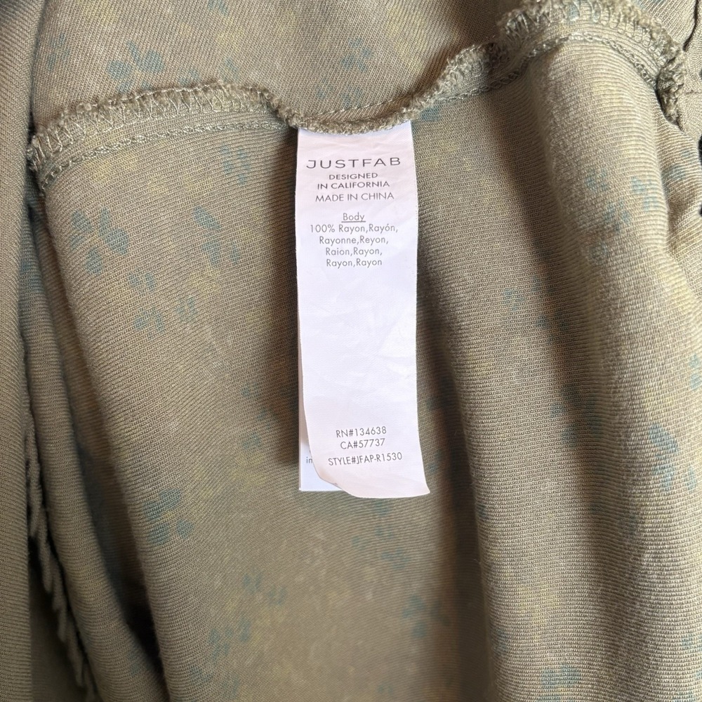 Cottage Core Mini Dress Size Small Smocked Green/Olive FairyCore Long Sleeve - Picture 9 of 9